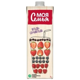 Нап. сокосод. фрукт. и ягод."Ягода-Сочнягода" "Моя Семья", 1л