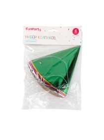 Набор праздничных бумажных колпаков "Happy Holiday-1", 6 шт, 11,5*16 см