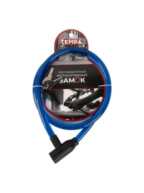 Замок велосипедный противоугонный тросовый, металл, пластик, 12x100см, микс цвета