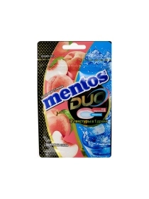 Драже жевательные "MENTOS DUO (ДУО)" со вкусом персикового лимонада/ Mentos Duo Soda Peach, 45г_ 16х10шт