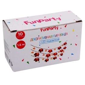 Гирлянда декоративная LED "Осенние листья", Fun Party, 10 лампочек, 1,5 м (Z26031701)