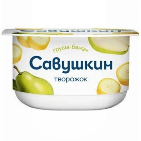Паста творож. десер. мас. дол. жира 3.5 % с фрукт. наполнит. "Груша-банан" пс/ст, 120 г