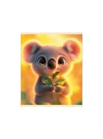 Тетрадь общая (скоба), ф.170х205мм, клетка, 48л., 4+0, конгревное тиснение, серия Милые животные