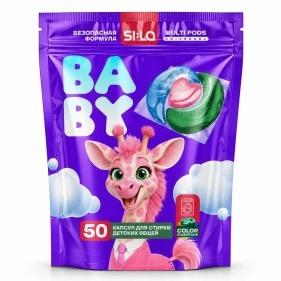Жидкое моющее ср-во в капсулах д/ стирки "SI:LA PODS ВАВY" д/детского белья 50 шт.