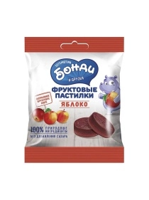 Фруктовые пастилки "Бегемотик Бонди и друзья" яблоко, 30г