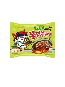 Лапша б/п со вк. кур. и соуса чаджан острая Hot chicken flavor ramen Jjajang 140г