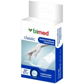 Пластыри "Бимед" влагостойкие  прозрачные Набор №10 (2х6 см-10шт)