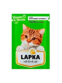 Корм д/кош "Лапка" 85гр с кроликом (пауч)