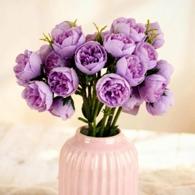 Букет декоративный "Пионы" 27 цветов, 9 шт, 30 см (PI0471)