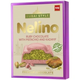 Шоколад рубин. "Nelino" "DUBAI STYLE" экстрамол. фист. и кадаиф, 62г