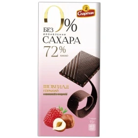 Шоколад горький без сахара с клубн. и фунд., 95г