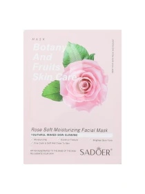 SADOER Маска тканевая для лица, 25 мл (экстракт розы) арт. KRE0312007-3