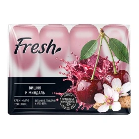 Крем-мыло туалетное Fresh Вишня и миндаль 4х75г 