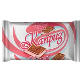 Мороженое пломбир Каприз клубника на печенье, 90 г
