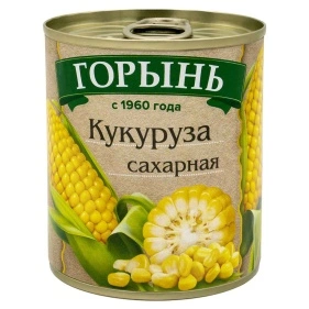 Кукуруза сахарная стерилизованная ж/б №7 м.н. 310г ТМ "ГОРЫНЬ"