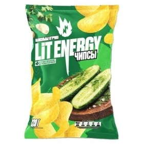 Чипсы картофельные со вкусом Малосольных огурчиков LIT ENERGY, 120г