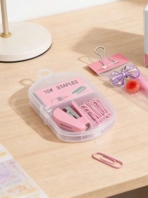 Набор канцелярский "Candy pink": скобы, степлер, скрепки (20шт) (PI0858)
