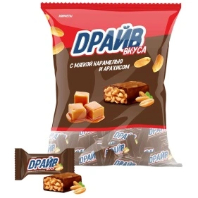 Конфеты "Драйв вкуса" с мягкой карам. и арах., 500гр