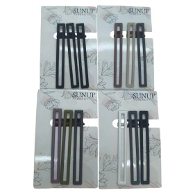 Набор заколок-зажимов для волос Sunup beauty, 3 шт., 8 см, микс (ML-3320)