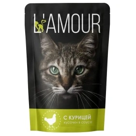 Корм конс. для кошек с Курицей в соусе ТМ "L`AMOUR" (пауч-пакет) 75г*28шт