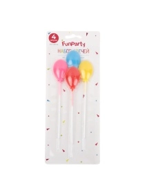 Набор свечей для торта "Шары", 4 шт.