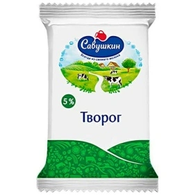 Творог мас. дол. жира 5 % флоупак, 180г