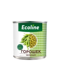 Горошек зеленый консерв. т.м.«Ecoline» new, ж/б /400 г