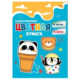 Бумага цветная "PROF-PRESS" односторон, А4, 16л, 16цв ПХ 16-3156