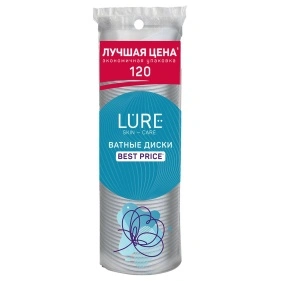 LURE Ватные диски косметические п/э 120шт