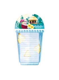 Блок для записей на магнитном креплении, фигурная вырубка блока в ас-те