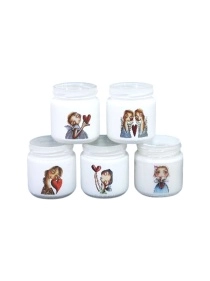 Свеча парафиновая в баночке с декором