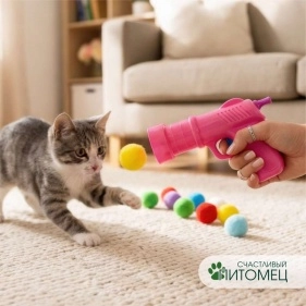 Игрушка для животных "Пистолет", 20 шариков