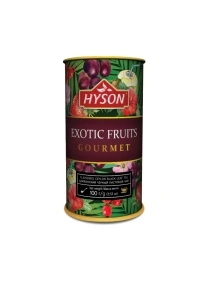 Чай "HYSON"  Экзот. фрукты черн.цейлон. банка 100г.