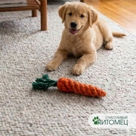 Игрушка для животных "Верёвка-морковка", 23 см