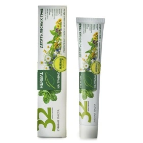 Паста зубная 32 ЖЕМЧУЖИНЫ HERBAL Десять лесных трав, 100 г