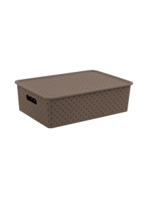 Корзинка "Береста" 7,5л 350х 245х105мм с крышкой (шоколад)