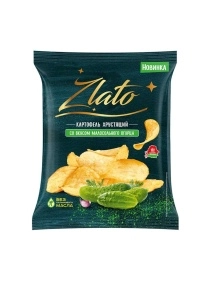 Картофель хрустящий "Zlato" со вкусом малосольного огурчика, 70г