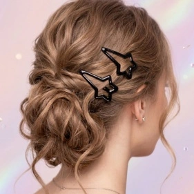 Набор заколок для волос "Stars, moon, sky", Sunup beauty, 10 шт, 5 см, черный (ML-3026)