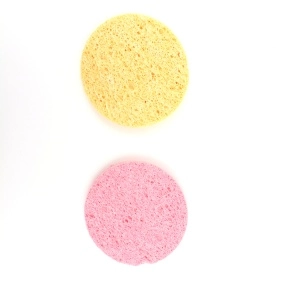 Набор спонжей для умывания 2 шт, d=7см, 2 цвета микс (AW-016)