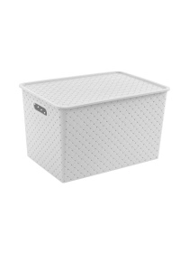 Корзинка "Береста" 14л 350х 245х 205мм с крышкой  (белый)