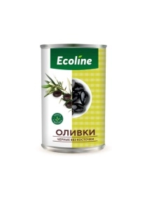 Оливки черные без косточки «Ecoline» new, ж/б 280 г, Испания (12)