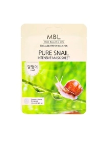 Маска для лица тканевая интенсивная с улиточным муцином MBL, 23мл