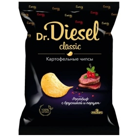 Чипсы "Dr.Diesel" ростбиф с брусн. и перцем, 120г