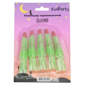 Аксессуар карнавальный "Пальчики" светящиеся, Fun Party, 10 шт, 6,5 см (PZ323)