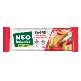 Вафли с жировой начикой Neo-botanica NATURA с йогуртом и клубникой 25г Россия