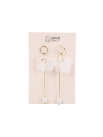 Серьги "White flower", 8,5 см (PZ120)
