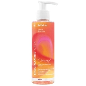 Гель для умывания линии "Niacinamide + Urea", для лица, товарный знак SelfieLab, флакон 200 мл