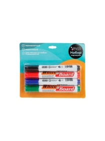 Набор маркеров перманентных, 4 цвета, 13,5 см