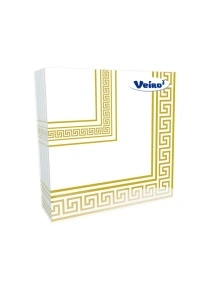 Салфетки столовые сервировочные Veiro Эллада Белая, 3-слойные, арт. 33П3/20