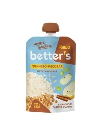 Каша "Better's" гречнево-рисовая с яблоками и корицей 120гр